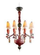 Ivy And Seed 8 Lights Chandelier, Red Coral (US)